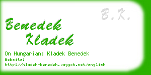 benedek kladek business card